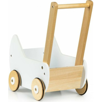 ECOTOYS Dřevěný vozík pro panenky bílý