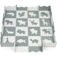 ECOTOYS Pěnové puzzle Zvířata šedá-bílá SX s okraji