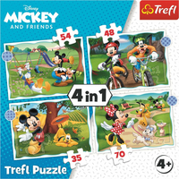 TREFL Puzzle Mickey Mouse: Krásný den 4v1 (35,48,54,70 dílků)