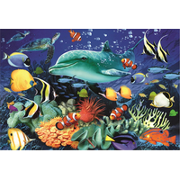 TREFL Wood Craft Origin puzzle Život v moři 501 dílků