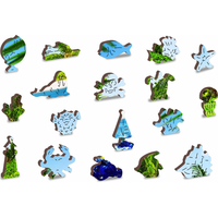 WOODEN CITY Dřevěné puzzle Exotický ostrov pokladů 2v1, 200 dílků EKO