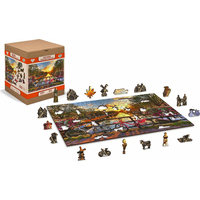 WOODEN CITY Dřevěné puzzle Kola v Amsterdamu 2v1, 75 dílků EKO