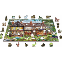 WOODEN CITY Dřevěné puzzle Dům na letní sezónu 2v1, 505 dílků EKO