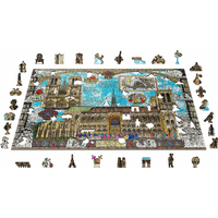 WOODEN CITY Dřevěné puzzle Katedrála Notre-Dame 2v1, 1010 dílků EKO