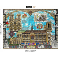 WOODEN CITY Dřevěné puzzle Katedrála Notre-Dame 2v1, 1010 dílků EKO