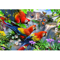 WOODEN CITY Dřevěné puzzle Ostrov papoušků 2v1, 300 dílků EKO