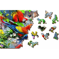 WOODEN CITY Dřevěné puzzle Ostrov papoušků 2v1, 505 dílků EKO