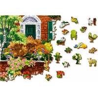 WOODEN CITY Dřevěné puzzle Zahrada o páté 2v1, 1010 dílků EKO