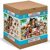 WOODEN CITY Dřevěné puzzle Život na farmě 2v1, 200 dílků EKO