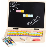 ECOTOYS Dřevěný notebook s magnetickým monitorem
