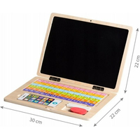ECOTOYS Dřevěný notebook s magnetickým monitorem