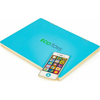 ECOTOYS Dřevěný notebook s magnetickým monitorem - modrý