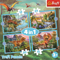 TREFL Puzzle Jedineční dinosauři 4v1 (12,15,20,24 dílků)