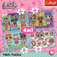 TREFL Puzzle LOL Surprise: Seznamte se s panenkami 4v1 (35,48,54,70 dílků)