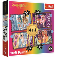 TREFL Puzzle Rainbow High: Módní panenky 4v1 (35,48,54,70 dílků)