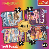 TREFL Puzzle Rainbow High: Módní panenky 4v1 (35,48,54,70 dílků)