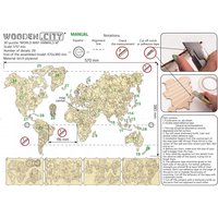WOODEN CITY Dřevěná mapa se zvířátky velikost M (57x38cm)