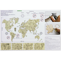 WOODEN CITY Dřevěná mapa se zvířátky velikost L (83x55cm)