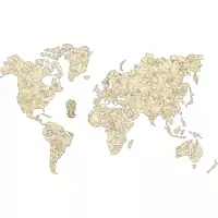 WOODEN CITY Dřevěná mapa se zvířátky velikost M (57x38cm)