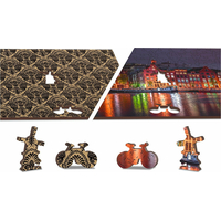 WOODEN CITY Dřevěné puzzle Noční Amsterdam 2v1, 150 dílků EKO