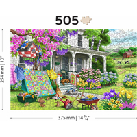 WOODEN CITY Dřevěné puzzle Venkovská zahrada 2v1, 505 dílků EKO