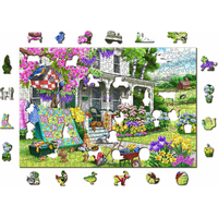 WOODEN CITY Dřevěné puzzle Venkovská zahrada 2v1, 505 dílků EKO
