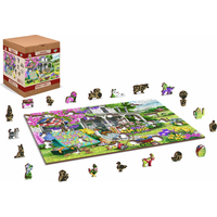 WOODEN CITY Dřevěné puzzle Venkovská zahrada 2v1, 505 dílků EKO