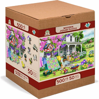 WOODEN CITY Dřevěné puzzle Venkovská zahrada 2v1, 505 dílků EKO