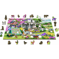 WOODEN CITY Dřevěné puzzle Venkovská zahrada 2v1, 505 dílků EKO