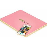 ECOTOYS Dřevěný notebook s magnetickým monitorem - růžový