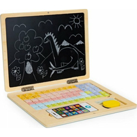 ECOTOYS Dřevěný notebook s magnetickým monitorem - růžový