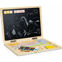 ECOTOYS Dřevěný notebook s magnetickým monitorem - růžový