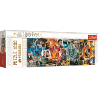 TREFL Panoramatické puzzle Harry Potter: Čtyři bradavické koleje 1000 dílků