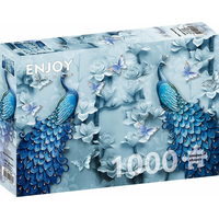 ENJOY Puzzle Modří pávi 1000 dílků