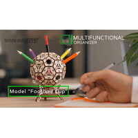 WOODEN CITY 3D puzzle Multifunkční organizér - Fotbalový míč 175 dílů