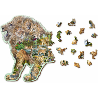 WOODEN CITY Dřevěné puzzle Řvoucí lev 250 dílků EKO