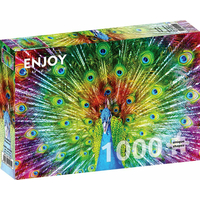 ENJOY Puzzle Barevný páv 1000 dílků