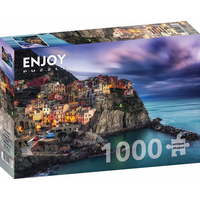 ENJOY Puzzle Manarola za soumraku, Cinque Terre, Itálie 1000 dílků