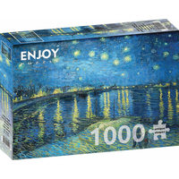 ENJOY Puzzle Vincent Van Gogh: Hvězdná noc nad Rhonou 1000 dílků