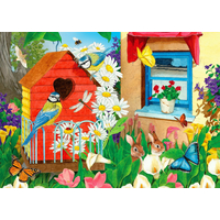 ENJOY Puzzle Zahrada s ptačími budkami 1000 dílků