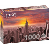 ENJOY Puzzle Západ slunce nad panoramatem New Yorku 1000 dílků