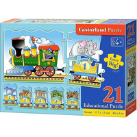 CASTORLAND Puzzle Učíme se čísla 1-10, Vláček 21 dílků
