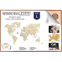 WOODEN CITY Dřevěná mapa světa velikost L (83x55cm)