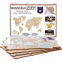 WOODEN CITY Dřevěná mapa světa velikost M (57x38cm)