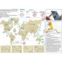 WOODEN CITY Dřevěná mapa světa velikost M (57x38cm)