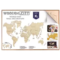 WOODEN CITY Dřevěná mapa světa velikost XL (120x80cm)