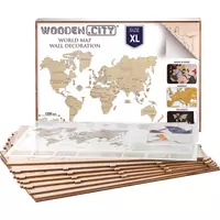 WOODEN CITY Dřevěná mapa světa velikost XL (120x80cm)