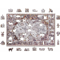 WOODEN CITY Dřevěné puzzle Mapa doby objevů 2v1, 505 dílků EKO
