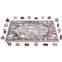 WOODEN CITY Dřevěné puzzle Mapa doby objevů 2v1, 505 dílků EKO
