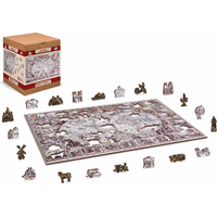 WOODEN CITY Dřevěné puzzle Mapa doby objevů 2v1, 505 dílků EKO